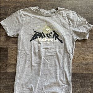 Bauer Gray Graphic Tee with Black & Yellow Print